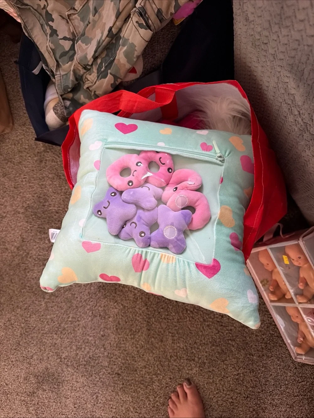 Way to Celebrate Inch Valentine's Day 9piece tic-tac-toe plush pillow NWOT